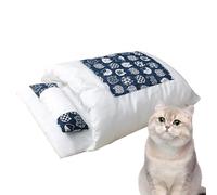 EHOTER Cama para gatos, saco de dormir acogedor para gatos, suave y cómodo, cama para gatos, saco de dormir para gatos y perros pequeños (M, azul)