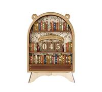 EHOTER Estantería de madera para libros que leen este año, adorno de estante de ratón de biblioteca para lectores, profesores, escritores y amantes de la biblioteca (D)