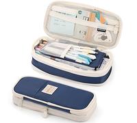 EHOTER Estuche de gran capacidad para lápices, estuche grande para bolígrafos de papelería, para adolescentes, niñas, soporte simple para lápices, regalo de vuelta a la escuela para estudiantes, azul