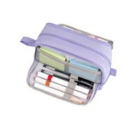 EHOTER Estuche grande con 4 compartimentos, estuche estético para lápices, suministros escolares para niñas y niños, organizador de papelería con asa para lápices resistente al desgaste, para escuela