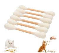 EHOTER Hisopos de algodón para gatos con hierba gatera, 6 palitos gigantes para masticar para el aburrimiento en interiores, cuerdas de dentición dentales duraderas, grandes interactivas de fieltro
