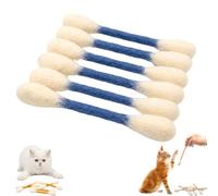 EHOTER Hisopos de algodón para gatos con hierba gatera, 6 palitos gigantes para masticar para el aburrimiento en interiores, cuerdas de dentición dentales duraderas, grandes interactivas de fieltro