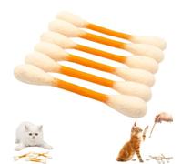 EHOTER Hisopos de algodón para gatos con hierba gatera, 6 palitos gigantes para masticar para el aburrimiento en interiores, cuerdas de dentición dentales duraderas, grandes interactivas de fieltro
