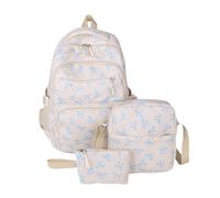EHOTER Juego de 3 mochilas con lazos, mochila estética coqueta, mochila ligera de viaje, mochila escolar, mochila kawaii para niñas adolescentes, azul, Small