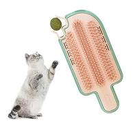EHOTER Juguetes de hierba gatera para gatos de interior, juguetes de bola de hierba gatera para que los gatos laman, masaje 2 en 1 y auto aseo para gatos de interior, cepillo de esquina para gatos (1