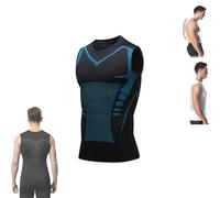 EHOTER Menionic - Chaleco corrector de postura de turmalina, chaleco corrector de postura de turmalina meniónica para hombres (L, negro-3)