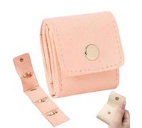 EHOTER Mini bolsa enrollable de viaje con hebilla, portátil, plegable, organizador de joyas de viaje, pequeño joyero para aretes, anillos, collares (rosa)