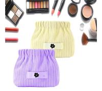 EHOTER Organizador de corbatas elásticas de pana para el pelo, portátil, bolsa de almacenamiento elástica, bolsa de pana para pintalabios, bolsa pequeña para cosméticos, manualidades,