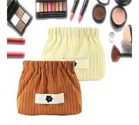 EHOTER Organizador de corbatas elásticas de pana para el pelo, portátil, bolsa de almacenamiento elástica, bolsa de pana para pintalabios, bolsa pequeña para cosméticos, manualidades,