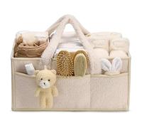 EHOTER Organizador de pañales para bebé con divisores extraíbles, portátil, cesta de almacenamiento para bebé, cesta de almacenamiento para toallitas de bebé, regalos esenciales para recién nacidos,