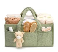EHOTER Organizador de pañales para bebé con divisores extraíbles, portátil, para guardar pañales, para guarderías, bolsas de toallitas para bebés, regalos esenciales para recién nacidos, para mamá y