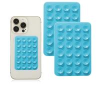 EHOTER Paquete de 2 soportes de silicona con ventosa para teléfono móvil, versátiles y autoadhesivos, con ventosa para teléfonos móviles, para todos los teléfonos móviles (azul)