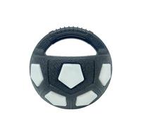EHOTER Pelota calmante para perros con asa, pelota de fútbol chirriante, juguete interactivo con forma de fútbol para perros pequeños, cachorros, mascotas, limpieza de dientes, juguetes masticables