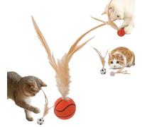 EHOTER Pelota de plumas para gatos, pelota inflable resistente a las mordeduras, juguetes para gatos, pelota hinchable, juguete de baloncesto, fútbol, béisbol, pelota inflable interactiva para gatos