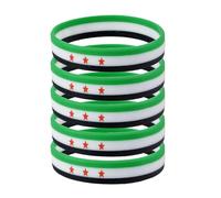 EHOTER Pulseras de silicona con la bandera de Siria, pulseras de goma con la bandera de Siria, color blanco, verde, negro, pulseras de la bandera de Siria, para deportes al aire libre y apoyo