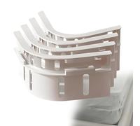 EHOTER Soporte para sábanas de cama con tiras de bloqueo, 4 piezas, clips de sujeción para sábanas bajeras, soportes de esquina para mantener las sábanas bajeras en su lugar (blanco)