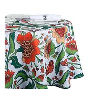 EHouseHome Mantel Impermeable para Exteriores e Interiores, a Prueba de derrames, diseño Floral Vintage, Mantel de Tela para Patio, decoración del hogar, Cena, sin Arrugas (60 Pulgadas, Redondo, sin