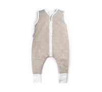 Ehrenkind® Saco de Dormir con pies para bebés | Algodón orgánico | Bolsa de Dormir para Todas Las Estaciones | Tamaño: 90 | Color: Topo con Estrellas Blancas