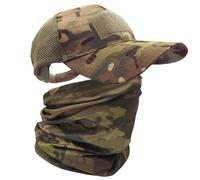 ehsbuy Camuflaje Gorras de Hombre Beisbol con Braga Cuello Enfriados Militar Tactica Verano Gorra Trucker Pasamontañas Militar Bandana Neck Gaiter para Deportes al Aire Libre en Bicicleta de Caza