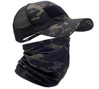 ehsbuy Camuflaje Gorras de Hombre Beisbol con Braga Cuello Enfriados Militar Tactica Verano Gorra Trucker Pasamontañas Militar Bandana Neck Gaiter para Deportes al Aire Libre en Bicicleta de Caza