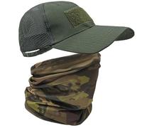 ehsbuy Camuflaje Gorras de Hombre Beisbol con Braga Cuello Enfriados Militar Tactica Verano Gorra Trucker Pasamontañas Militar Bandana Neck Gaiter para Deportes al Aire Libre en Bicicleta de Caza