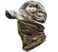 ehsbuy Gorra Hombres TáCtica Gorra de BéIsbol Camuflaje Bufanda Facial Ejército Táctico Militar Sombrero Cuello Tubo Snoods para Correr Camping Deportes