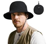 ehsbuy Plegable Gorras de Hombre Verano Impermeable Gorro Pescador Mujer Sombrero Senderismo Trekking Bucket Hat con Correa de Barbilla Ajustable para Safari el Aire Libre