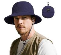 ehsbuy Plegable Gorras de Hombre Verano Impermeable Gorro Pescador Mujer Sombrero Senderismo Trekking Bucket Hat con Correa de Barbilla Ajustable para Safari el Aire Libre