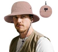 ehsbuy Plegable Gorras de Hombre Verano Impermeable Gorro Pescador Mujer Sombrero Senderismo Trekking Bucket Hat con Correa de Barbilla Ajustable para Safari el Aire Libre