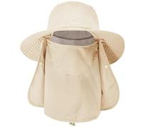 ehsbuy Sombrero de Pescador Hombre Mujeres con Cubierta Facial de ala Ancha Gorro Pescador Senderismo Sombrero para el Sol Malla Safari Jardinería Trekking Solar Cubo Sombrero Empacable