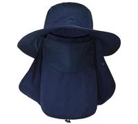 ehsbuy Sombrero de Pescador Hombre Mujeres con Cubierta Facial de ala Ancha Gorro Pescador Senderismo Sombrero para el Sol Malla Safari Jardinería Trekking Solar Cubo Sombrero Empacable