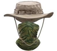 ehsbuy Sombrero Hombre Verano Braga Cuello de Enfriamiento Sombrero Pescador Ajustable Gorro Pescador Safari Gorras de Caza Militar Bucket Hat para Senderismo Exteriores