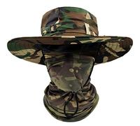 ehsbuy Sombrero Hombre Verano con Cuello de Polaina ala Ancha Chambergo Militar Sombrero Camuflaje Pescador de Bufanda Cara Militar Gorro Pescador Malla Sombreros Sol para Caza Senderismo