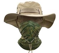 ehsbuy Sombrero Hombre Verano con Cuello de Polaina ala Ancha Chambergo Militar Sombrero Camuflaje Pescador de Bufanda Cara Militar Ejército Gorro Pescador Sombreros Sol para Caza Senderismo