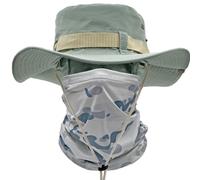 ehsbuy Sombrero Hombre Verano con Cuello de Polaina ala Ancha Chambergo Militar Sombrero Camuflaje Pescador de Bufanda Cara Militar Gorro Pescador Malla Sombreros Sol para Caza Senderismo