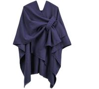 Ehuihuan Poncho Mujer, Capa Mujer Invierno Elegante, Bufanda de Cardigan Talla Única, Poncho Estola, Dama de Capa Reversible, 130x150cm (FR/ES, Letras, Talla única, Regular, Regular, Azul marino)