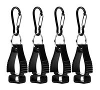 Ehuihuan Porta Guantes para Trabajo - Soporte Robusto para Guantes de Trabajo, Gadgets Esenciales con Mosquetón de Plástico para Obras, Guantes, Mascarillas, Gafas, Juego de 4, Negro