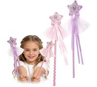Ehuixinsheng 2 varitas de hada, varita de hadas de estrella púrpura y rosa para niñas