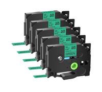 EHxCUF Cinta de Etiqueta Compatible con 5pk 10pk para TZ TZE-231 131 631 6 mm 9 mm 12 mm La Etiqueta laminada del Casete Funciona con el Fabricante de Etiquetas(5PK-Black on Green)