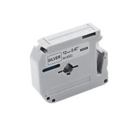 EHxCUF Cinta de Etiquetas Negra sobre Blanca de 12 mm, 1 Pieza, Compatible con los Modelos de Impresora MK-231 231 M-K231 PT-70 PT-80 MK PT-65 MK231(Black on Silver)