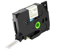 EHxCUF Cinta de satén de 12mm para Cinta Tz TZe R234, Cinta no Adhesiva, Embalaje de Regalo, satén Compatible con Impresora de Etiquetas(1PK Gold On White)