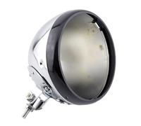 EHYSYN Luz Delantera de Motocicleta Compatible con Harley Honda Chopper, carcasa de faro, montaje inferior, faro LED de 7 ", cubierta de luz, carcasa de cubo(Chrome Gloss Black)
