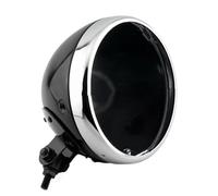 EHYSYN Luz Delantera de Motocicleta Compatible con Harley Honda Chopper, carcasa de faro, montaje inferior, faro LED de 7 ", cubierta de luz, carcasa de cubo(Gloss Black Chrome)
