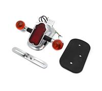 EHYSYN Moto Luces Traseras Compatible con piezas de motocicleta Harley Davidson Big Twin, cola de freno cromada de Metal con señal de luz(XH3118B-A-01-AMBER)