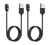 Eiaigky 2 Cargador Reloj Inteligente 2 Pines 2,84 mm, Cargador Magnética para Smartwatch,Cable Carga smartwatch USB de Cable Negro de 0,6 m para Reloj Inteligente y Dispositivo Portátil