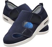 EIASER Sandalias Mujer Hombre Zapatillas de Estar por casa Zapatos Diabéticos Antibacteriano Sanitized Ajustable Edema Zapatos hinchados Calzado ortopédico para pies hinchados,Azul Claro,37.5EU