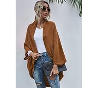 EIBA Cárdigans para Mujer,Cárdigans De Punto para Mujer Moda Color Sólido Suelto Camello Frente Abierto Suéteres Cárdigan Otoño Invierno Batwing Manga Larga Mantón De Punto Básico Prendas De Abri