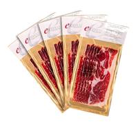 EIbérico - 5 Sobres de Jamón de Cebo Ibérico 50% Raza Ibérica - Loncheado al Vacío para Mayor Frescura - Sabor Tradicional y Gourmet - Producto Español