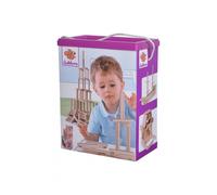 Eichhorn- Holzbaukasten Piedras Construir, Incluye Plantillas, de Madera de Haya certificada FSC 100%, 200 Piezas, para niños a Partir de Dos años, Color Natural, Small (100001612)