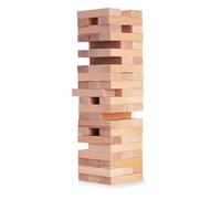 Eichhorn 100002466 Juego para apilar, Juego de Habilidad para Toda la Familia, Torre de Equilibrio Fabricada en Madera sin Tratar, Torre con 54 Piezas, Apto a Partir de 5 años